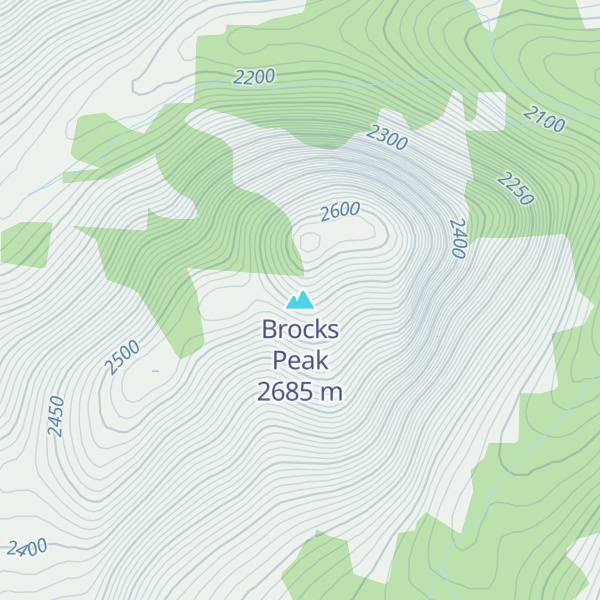 Map of Brocks Peak
