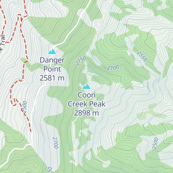 Map of Coon Creek Peak