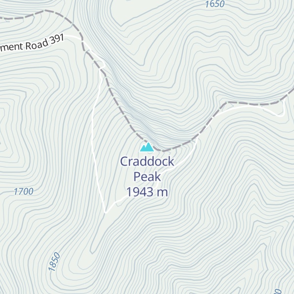 Map of Craddock Peak