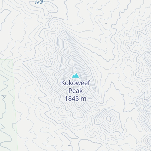 Map of Kokoweef Peak