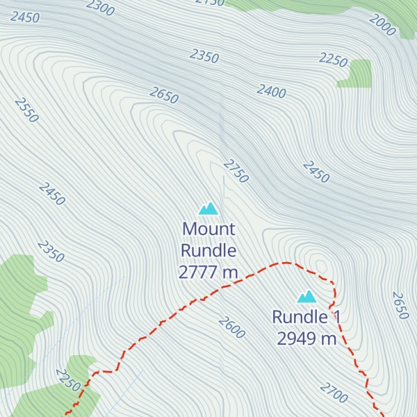 Map of Mount Rundle
