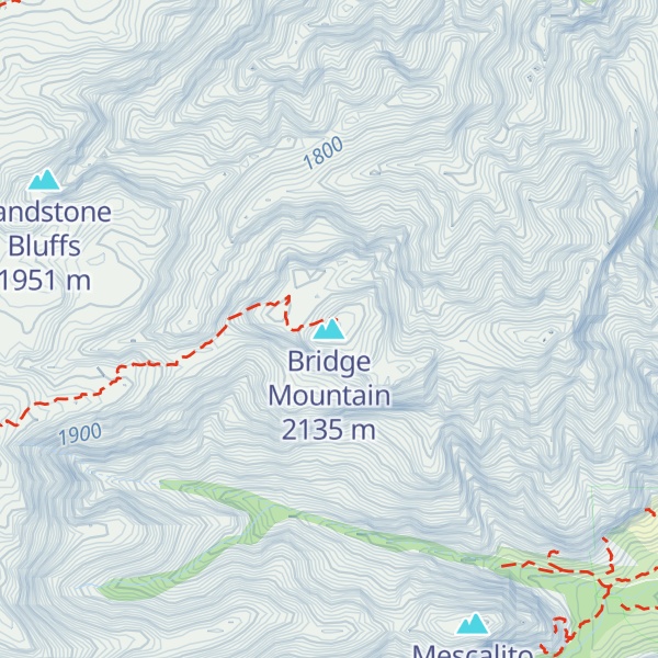 Map of Bridge Mountain