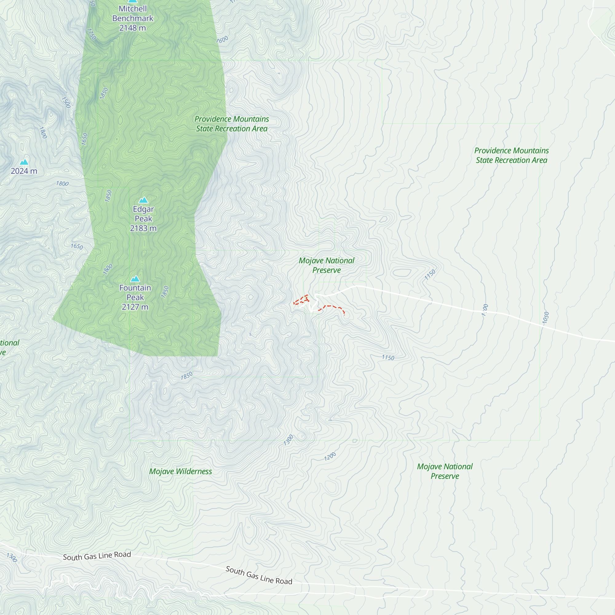 Mitchell Caverns Visitor Center map