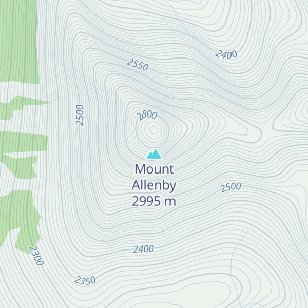 Map of Mount Allenby