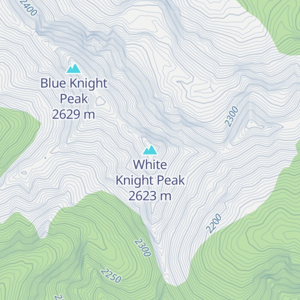 Map of White Knight Peak