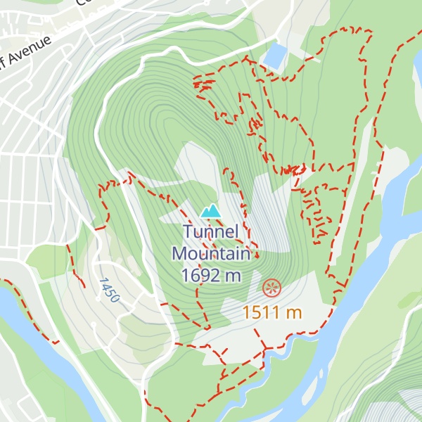 Map of Tunnel Mountain