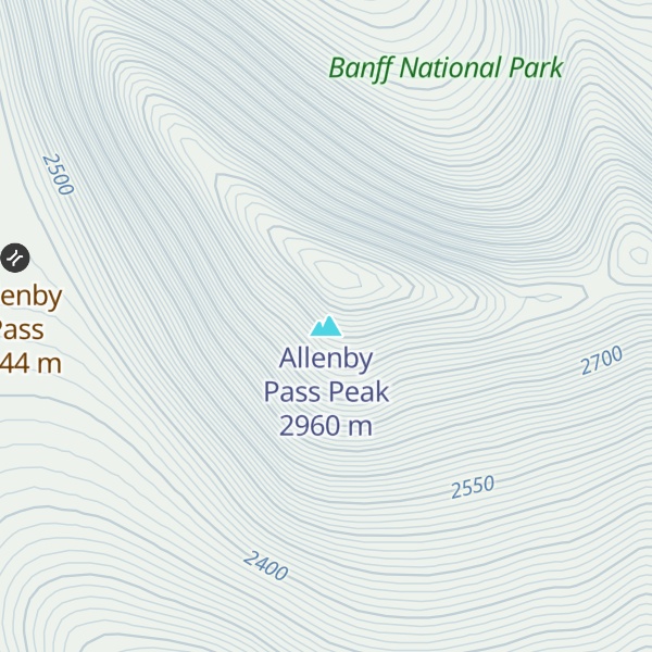 Map of Allenby Pass Peak