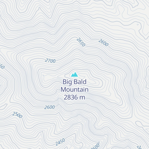 Map of Big Bald Mountain