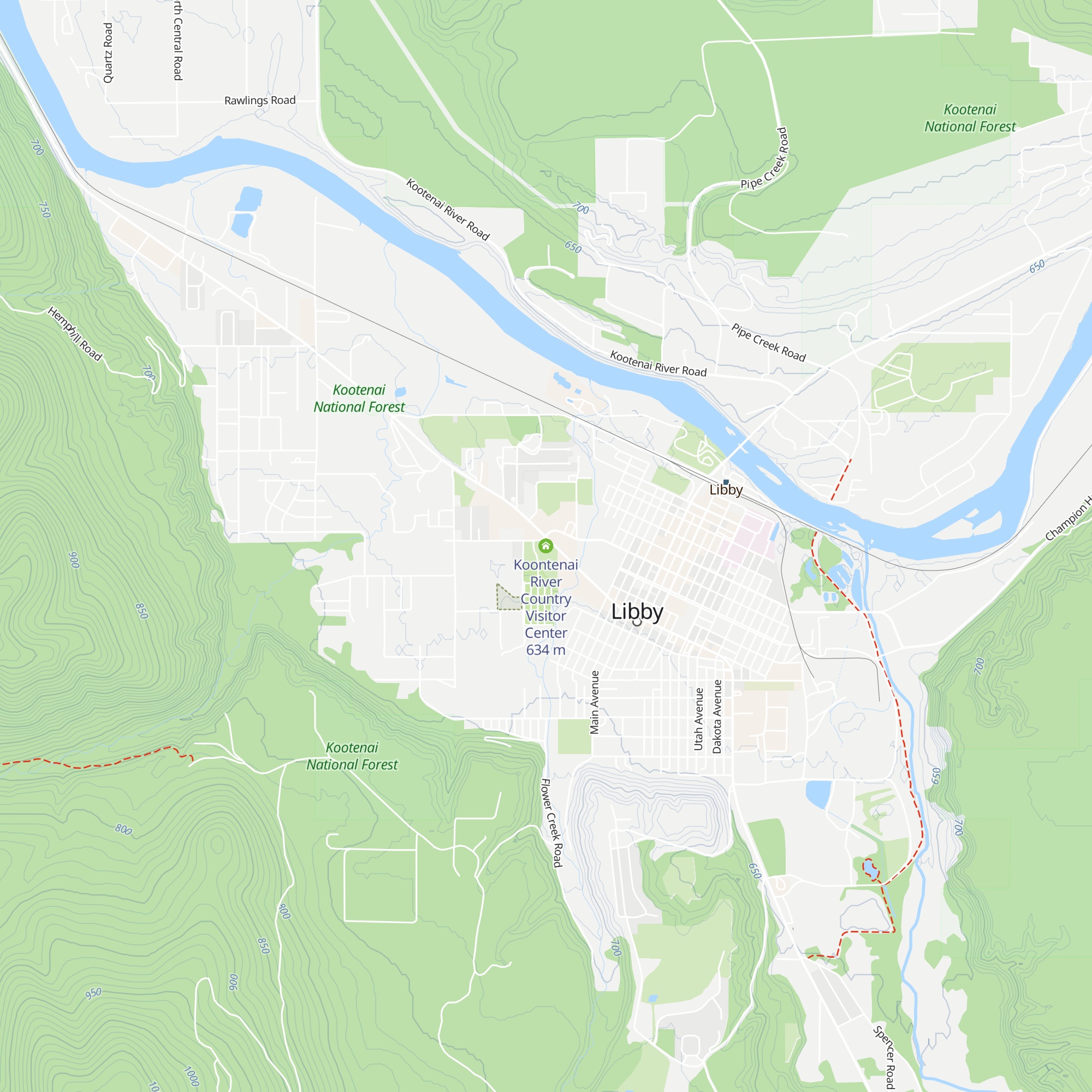Koontenai River Country Visitor Center map
