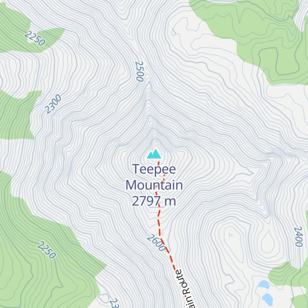 Map of Teepee Mountain