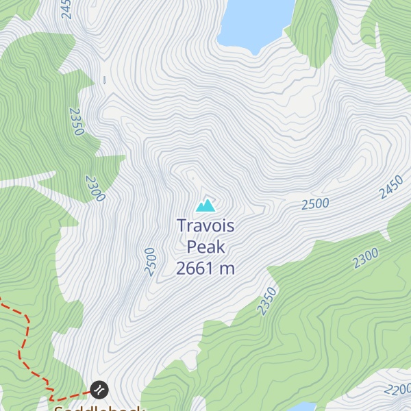 Map of Travois Peak