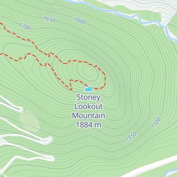 Map of Stoney Lookout Mountain