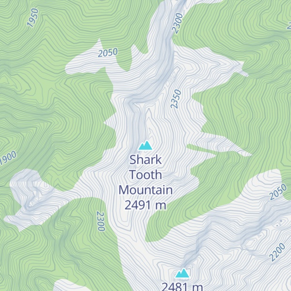 Map of Shark Tooth Mountain