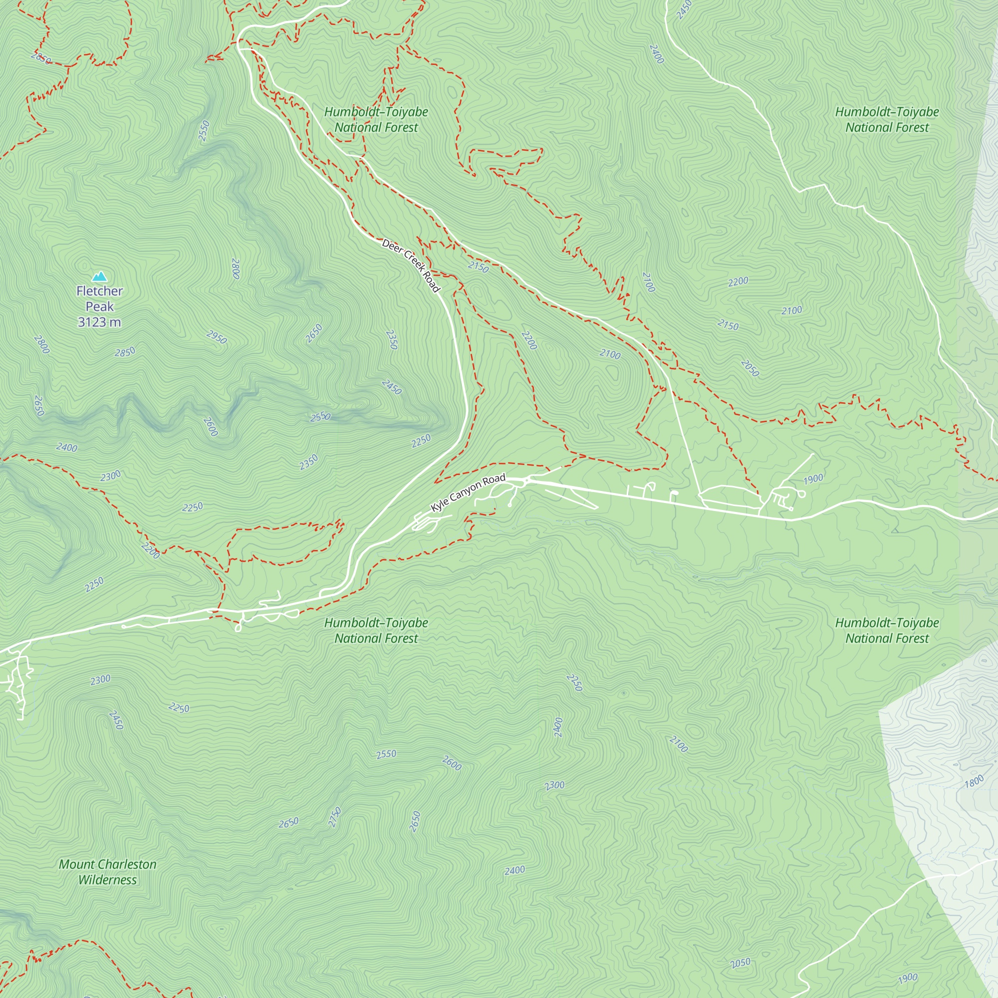 Mount Charleston Visitor's Center map