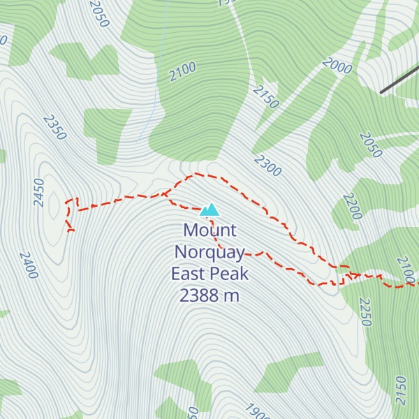 Map of Mount Norquay East Peak