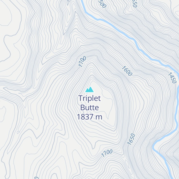 Map of Triplet Butte