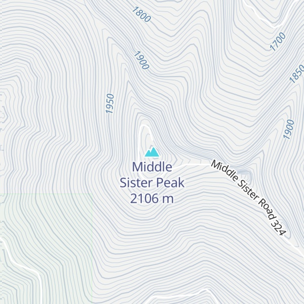 Map of Middle Sister Peak