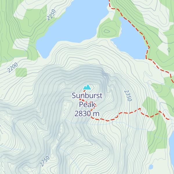 Map of Sunburst Peak