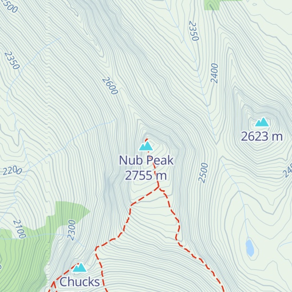 Map of Nub Peak