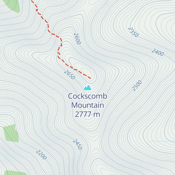 Map of Cockscomb Mountain