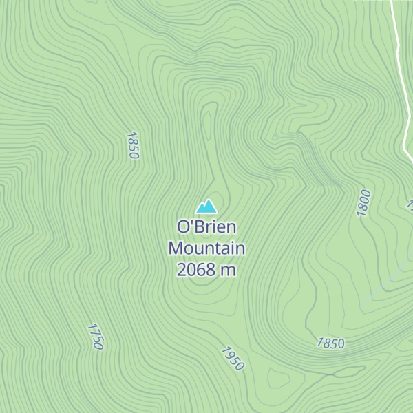 Map of O'Brien Mountain