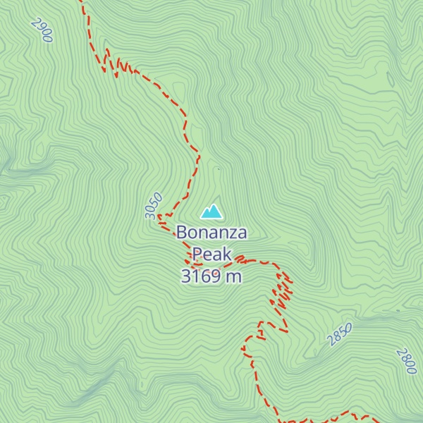 Map of Bonanza Peak