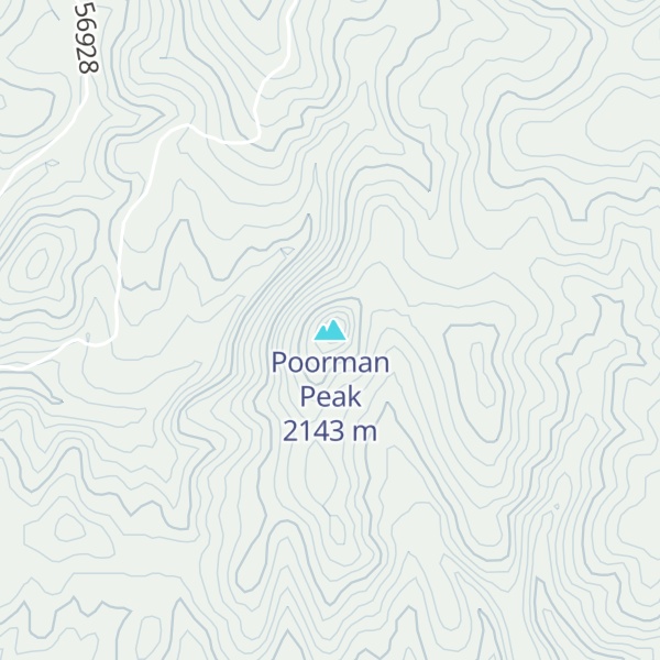 Map of Poorman Peak