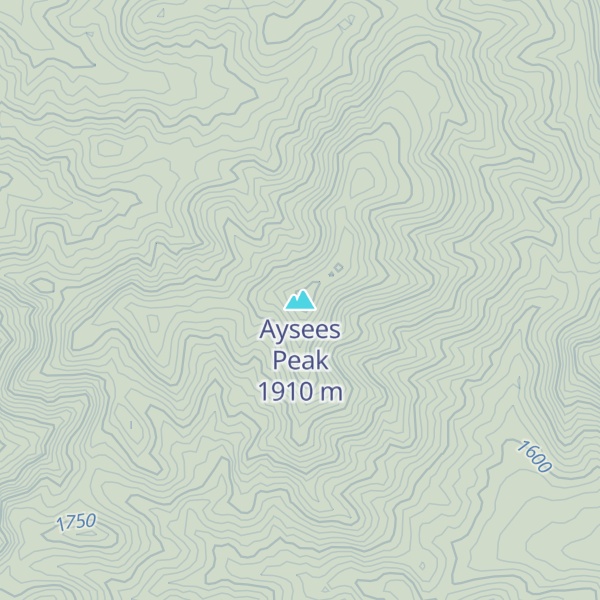 Map of Aysees Peak