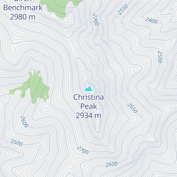 Map of Christina Peak