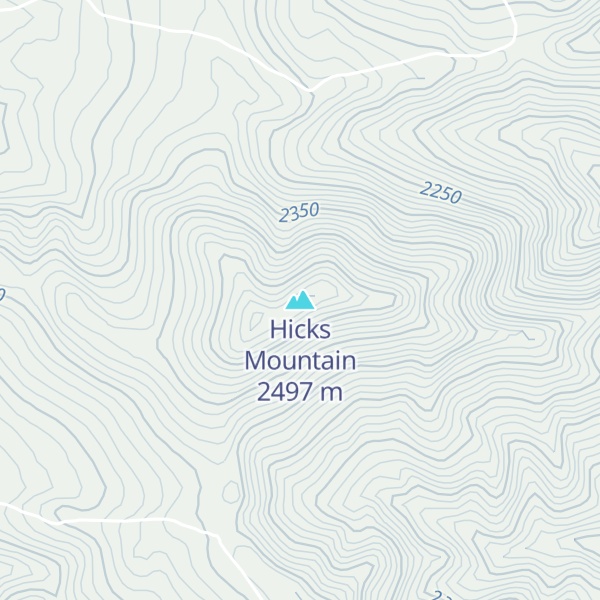 Map of Hicks Mountain