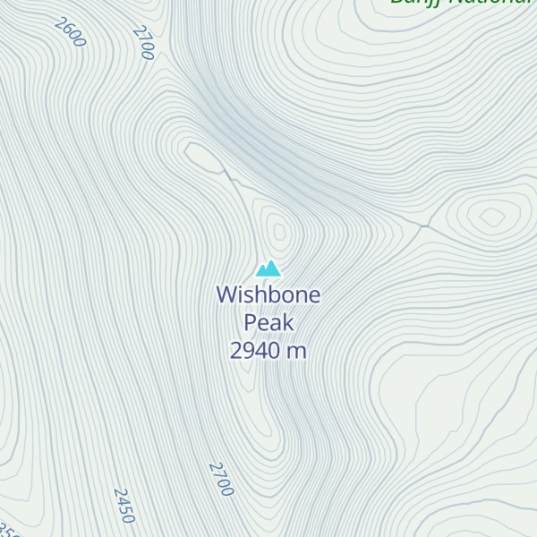 Map of Wishbone Peak