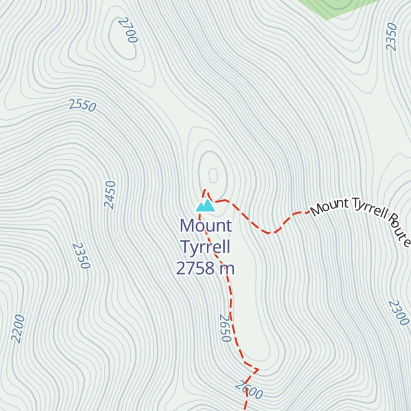 Map of Mount Tyrrell