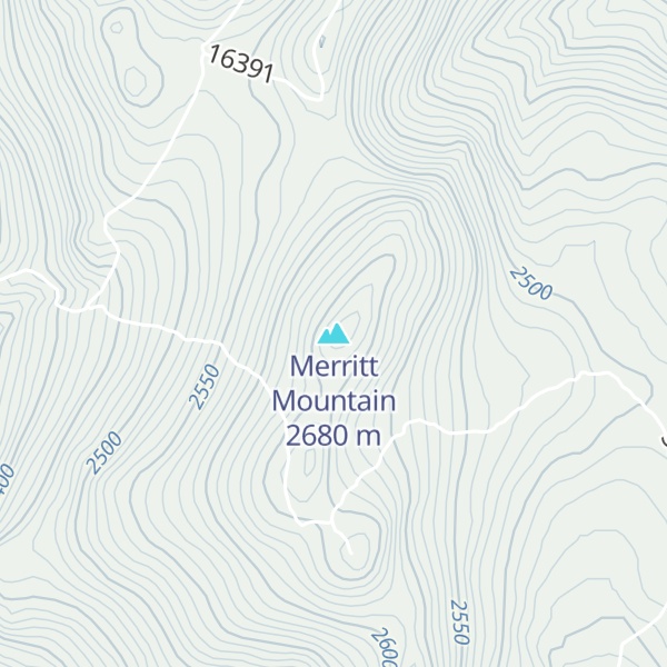 Map of Merritt Mountain