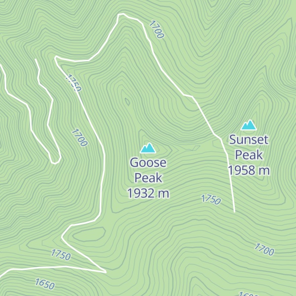 Map of Goose Peak