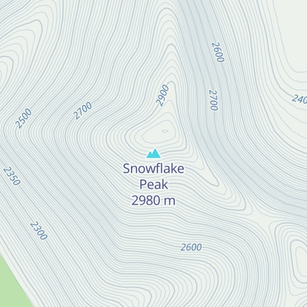 Map of Snowflake Peak