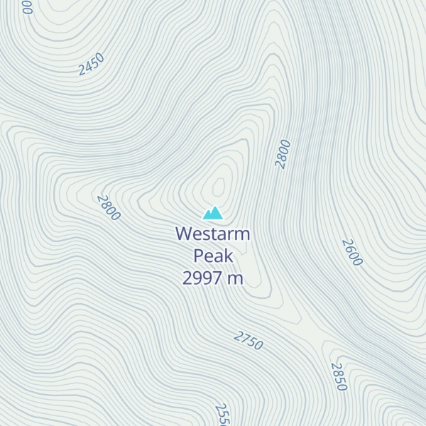 Map of Westarm Peak
