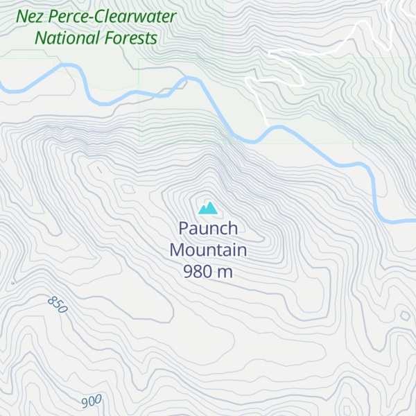 Map of Paunch Mountain