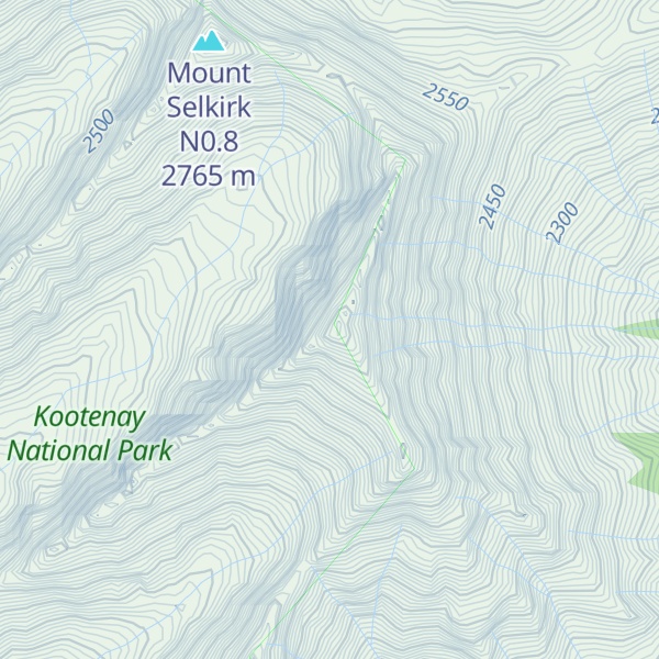 Map of Mount Selkirk