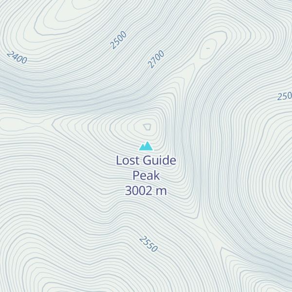 Map of Lost Guide Peak