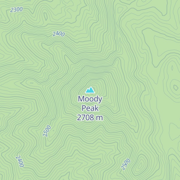 Map of Moody Peak