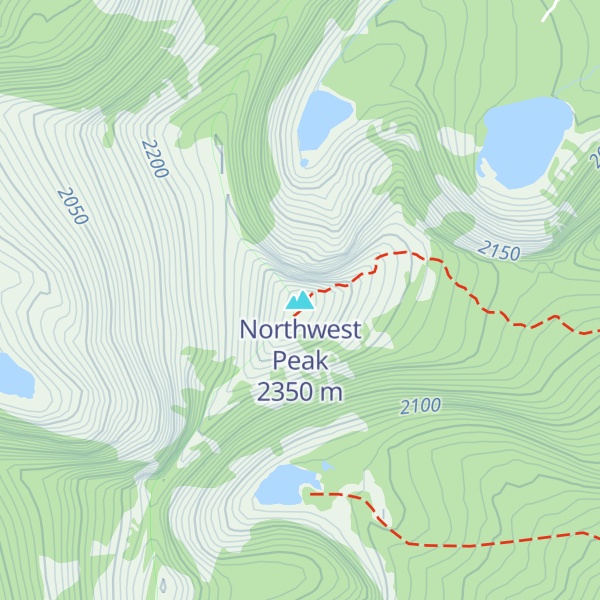 Map of Northwest Peak