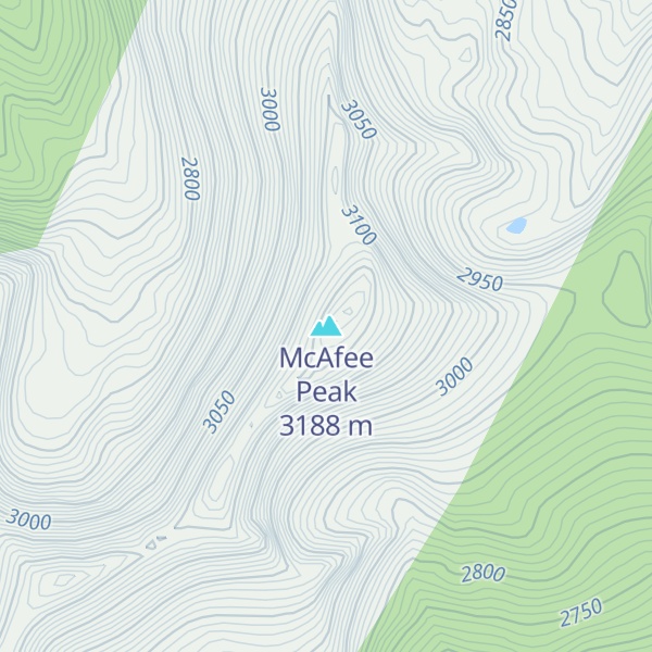 Map of McAfee Peak