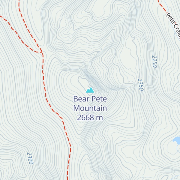 Map of Bear Pete Mountain
