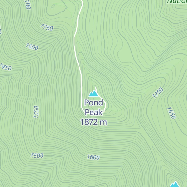Map of Pond Peak