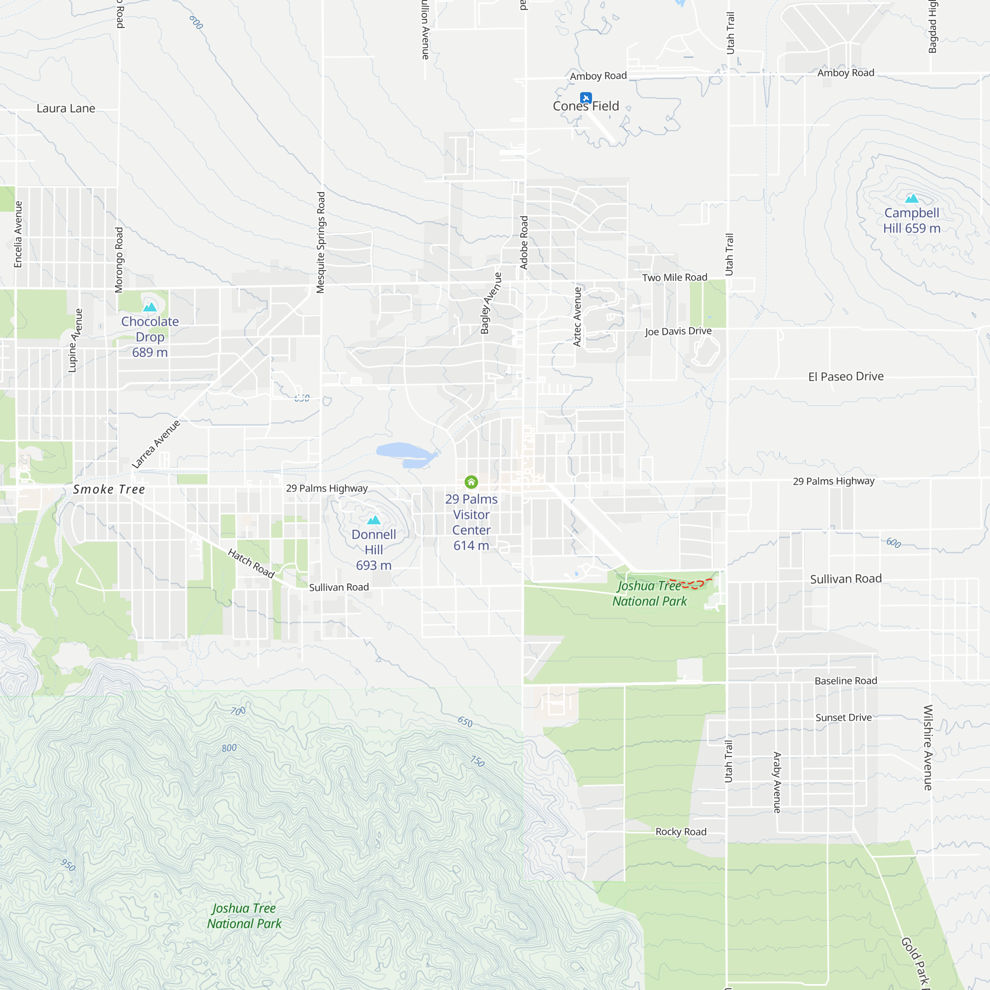 Joshua Tree National Park Visitor Center map