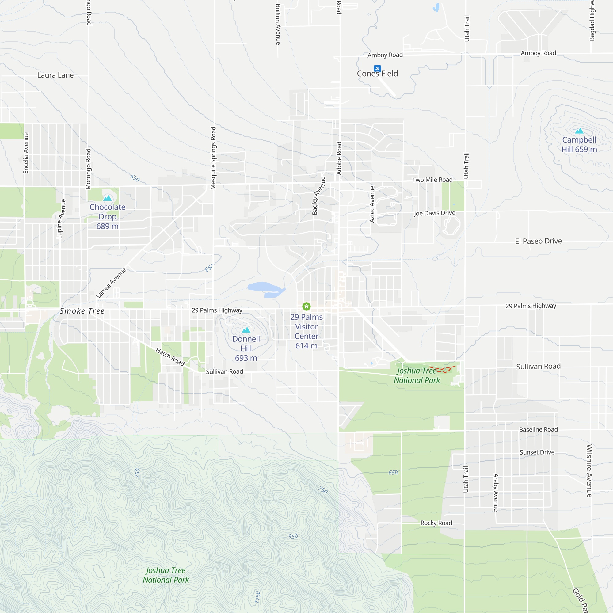 29 Palms Visitor Center map