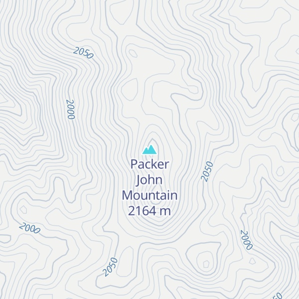 Map of Packer John Mountain