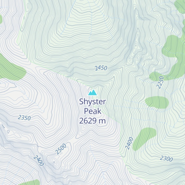 Map of Shyster Peak