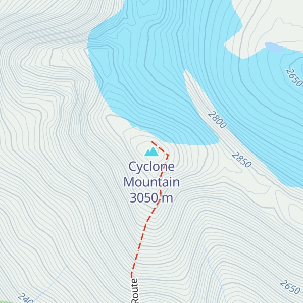 Map of Cyclone Mountain