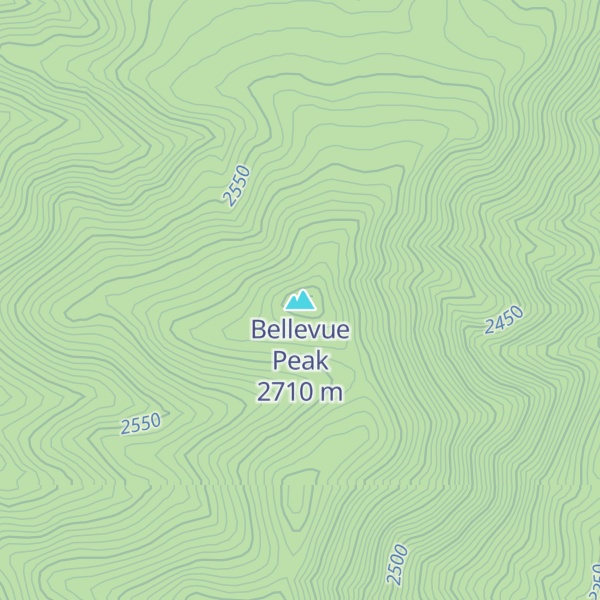 Map of Bellevue Peak